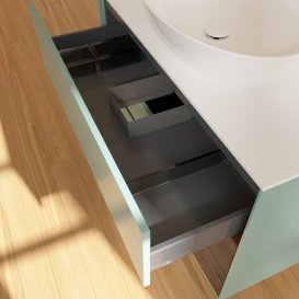 Тумба під раковину Villeroy & Boch Finion 100х50,1 см із підсвічуванням МДФ оливковий матовий лак/скло біле матове FA21GNGM