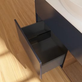 Тумба под раковину Villeroy & Boch Finion 100х50,1 см с подсветкой МДФ темно-синий матовый лак/стекло белое матовое FA21GNHG