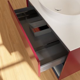 Тумба під раковину Villeroy & Boch Finion 100х50,1 см з підсвічуванням МДФ півонія матовий лак/скло біле матове FA21HGHB