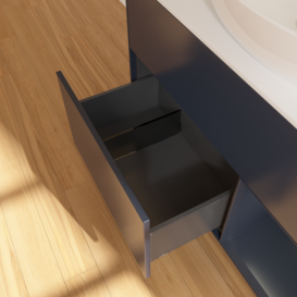 Тумба под раковину Villeroy & Boch Finion 100х50,1 см с подсветкой МДФ темно-синий матовый лак/стекло белое матовое FA21HGHG