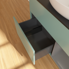 Тумба под раковину Villeroy & Boch Finion 100х50,1 см с подсветкой МДФ оливковый матовый лак/стекло черное матовое FA22GKGM