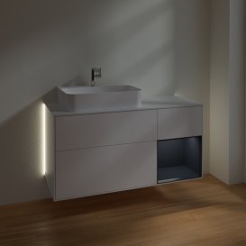 Тумба под раковину Villeroy & Boch Finion 120х50,1 см с подсветкой МДФ белый матовый лак/стекло белое матовое G151HGMT