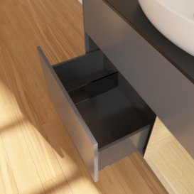 Тумба под раковину Villeroy & Boch Finion 100х50,1 см с подсветкой МДФ антрацит матовый лак/стекло черное матовое FA22PCGK