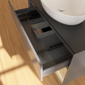 Тумба под раковину Villeroy & Boch Finion 100х50,1 см с подсветкой МДФ антрацит матовый лак/стекло черное матовое FA22PCGK