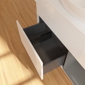 Тумба под раковину Villeroy & Boch Finion 100х50,1 см с подсветкой МДФ глянцевый белый лак/стекло белое матовое GA21GKGF