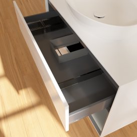 Тумба под раковину Villeroy & Boch Finion 100х50,1 см с подсветкой МДФ глянцевый белый лак/стекло белое матовое GA21GKGF