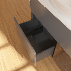 Тумба під раковину Villeroy & Boch Finion 100х50,1 см з підсвічуванням антрацит матовий лак/скло біле матове GA21GNGK