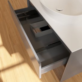 Тумба під раковину Villeroy & Boch Finion 100х50,1 см з підсвічуванням антрацит матовий лак/скло біле матове GA21GNGK