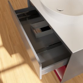 Тумба під раковину Villeroy & Boch Finion 100х50,1 см з підсвічуванням антрацит матовий лак/скло біле матове GA21HBGK