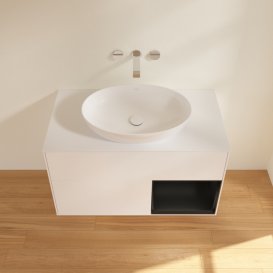 Тумба під раковину Villeroy & Boch Finion 100х50,1 см із підсвічуванням МДФ білий матовий лак/скло біле матове GA21PDMT