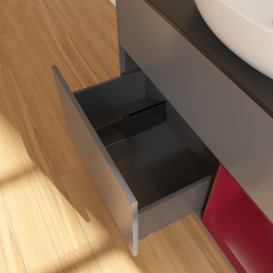 Тумба під раковину Villeroy & Boch Finion 100х50,1 см з підсвічуванням антрацит матовий лак/скло чорне матове GA22HBGK