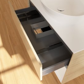 Тумба під раковину Villeroy & Boch Finion 100х50,1 см із підсвічуванням МДФ шпон дуба/скло біле матове GA21GFPC