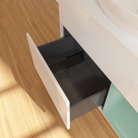 Тумба под раковину Villeroy & Boch Finion 100х50,1 см с подсветкой МДФ глянцевый белый лак/стекло белое матовое GA21GMGF