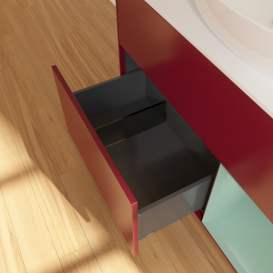 Тумба під раковину Villeroy & Boch Finion 100х50,1 см з підсвічуванням МДФ півонія матовий лак/скло біле матове GA21GMHB