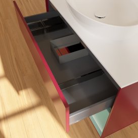 Тумба під раковину Villeroy & Boch Finion 100х50,1 см з підсвічуванням МДФ півонія матовий лак/скло біле матове GA21GMHB