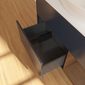 Тумба под раковину Villeroy & Boch Finion 100х50,1 см с подсветкой МДФ темно-синий матовый лак/стекло белое матовое GA21GNHG