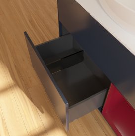 Тумба під раковину Villeroy & Boch Finion 100х50,1 см із підсвічуванням МДФ темно-синій матовий лак/скло біле матове GA21HBHG