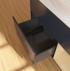 Тумба під раковину Villeroy & Boch Finion 100х50,1 см із підсвічуванням МДФ темно-синій матовий лак/скло біле матове GA21PCHG