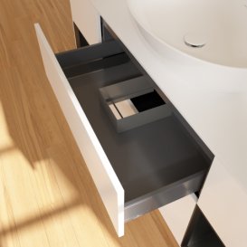 Тумба под раковину Villeroy & Boch Finion 160х50,1 см с подсветкой МДФ белый матовый лак/стекло белое матовое G981PDMT