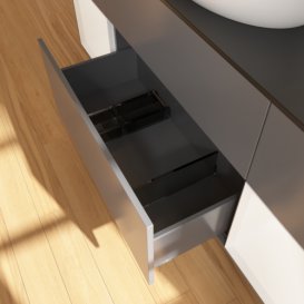 Тумба під раковину Villeroy & Boch Finion 160х50,1 см із підсвічуванням МДФ антрацит матовий лак/скло чорне матове G982MTGK