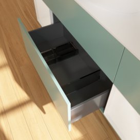 Тумба под раковину Villeroy & Boch Finion 160х50,1 см с подсветкой МДФ оливковый матовый лак/стекло белое матовое G981GFGM