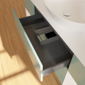 Тумба под раковину Villeroy & Boch Finion 160х50,1 см с подсветкой МДФ оливковый матовый лак/стекло белое матовое G981GFGM