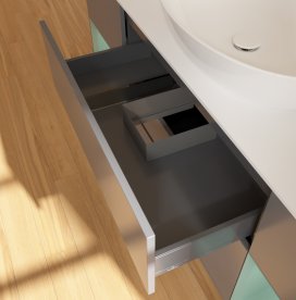 Тумба под раковину Villeroy & Boch Finion 160х50,1 см с подсветкой МДФ антрацит матовый лак/стекло белое матовое G981GMGK