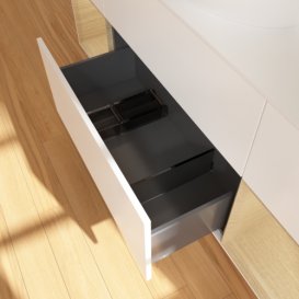 Тумба під раковину Villeroy & Boch Finion 160х50,1 см із підсвічуванням МДФ білий матовий лак/скло біле матове G981PCMT