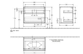 Тумба под раковину Villeroy & Boch Finion 80х50,1 см с подсветкой МДФ глянцевый белый лак/стекло белое матовое G22100GF