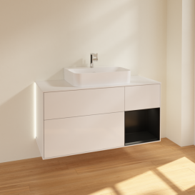 Тумба под раковину Villeroy & Boch Finion 120х50,1 см с подсветкой МДФ глянцевый белый лак/стекло белое матовое G171PDGF