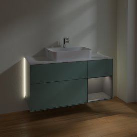 Тумба под раковину Villeroy & Boch Finion 120х50,1 см с подсветкой МДФ оливковый матовый лак/стекло белое матовое G171GKGM