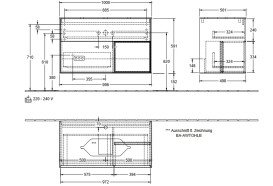 Тумба під раковину Villeroy & Boch Finion 100х50,1 см із підсвічуванням МДФ білий матовий лак/скло біле матове F251GNMT