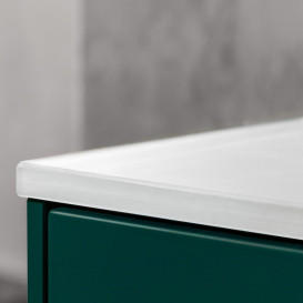 Тумба под раковину Villeroy & Boch Finion 160х50,1 см с подсветкой МДФ темно-синий матовый лак/стекло белое матовое F211PDHG