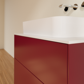 Тумба под раковину Villeroy & Boch Finion 80х50,1 см с подсветкой МДФ пион матовый лак/стекло белое матовое G63100HB