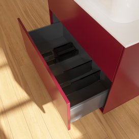 Тумба под раковину Villeroy & Boch Finion 80х50,1 см с подсветкой МДФ пион матовый лак/стекло белое матовое G63100HB