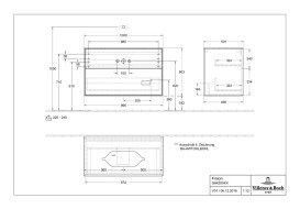 Тумба під раковину Villeroy & Boch Finion 100х50,1 см з підсвічуванням МДФ антрацит матовий лак/скло біле матове G64100GK