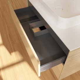 Тумба під раковину Villeroy & Boch Finion 100х50,1 см із підсвічуванням МДФ шпон дуба/скло біле матове G64100PC