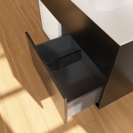 Тумба под раковину Villeroy & Boch Finion 100х50,1 см с подсветкой МДФ черный матовый лак/стекло белое матовое F651GFPD