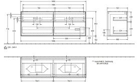 Тумба под раковину Villeroy & Boch Finion 160х50,1 см с подсветкой МДФ шпон дуба/стекло белое матовое G31100PC