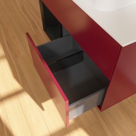 Тумба под раковину Villeroy & Boch Finion 100х50,1 см с подсветкой МДФ пион матовый лак/стекло белое матовое F651PDHB