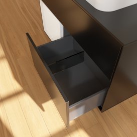 Тумба під раковину Villeroy & Boch Finion 100х50,1 см із підсвічуванням МДФ чорний матовий лак/скло чорне матове F652GFPD