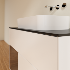 Тумба под раковину Villeroy & Boch Finion 100х50,1 см с подсветкой МДФ белый матовый лак/стекло черное матовое F652GNMT