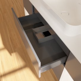 Тумба под раковину Villeroy & Boch Finion 160х50,1 см с подсветкой МДФ антрацит матовый лак/стекло белое матовое F331MTGK