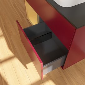 Тумба под раковину Villeroy & Boch Finion 100х50,1 см с подсветкой МДФ пион матовый лак/стекло черное матовое F652HFHB