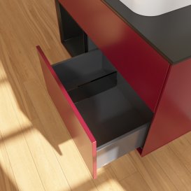 Тумба под раковину Villeroy & Boch Finion 100х50,1 см с подсветкой МДФ пион матовый лак/стекло черное матовое F652PDHB