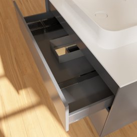 Тумба под раковину Villeroy & Boch Finion 100х50,1 см с подсветкой МДФ антрацит матовый лак/стекло белое матовое F651PCGK