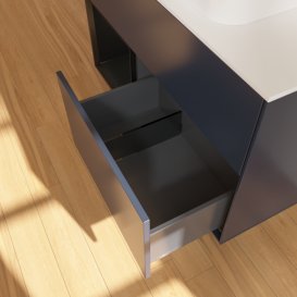 Тумба под раковину Villeroy & Boch Finion 100х50,1 см с подсветкой МДФ темно-синий матовый лак/стекло белое матовое F651PDHG