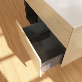 Тумба под раковину Villeroy & Boch Finion 100х50,1 см с подсветкой МДФ шпон дуба/стекло белое матовое F651PDPC