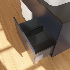 Тумба под раковину Villeroy & Boch Finion 100х50,1 см с подсветкой МДФ темно-синий матовый лак/стекло черное матовое F652GFHG