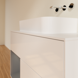 Тумба под раковину Villeroy & Boch Finion 100х50,1 см с подсветкой МДФ глянцевый белый лак/стекло белое матовое G651GKGF